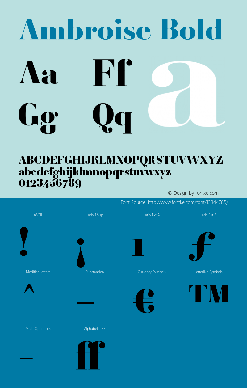 Ambroise Bold Version 001.000 Font Sample