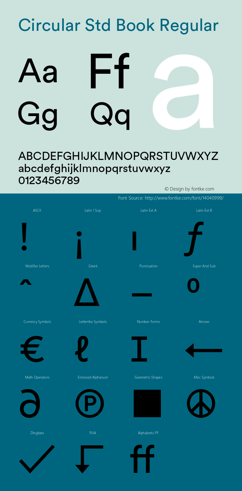 Circular Std Book Regular Version 1.001; build 0002 Font Sample