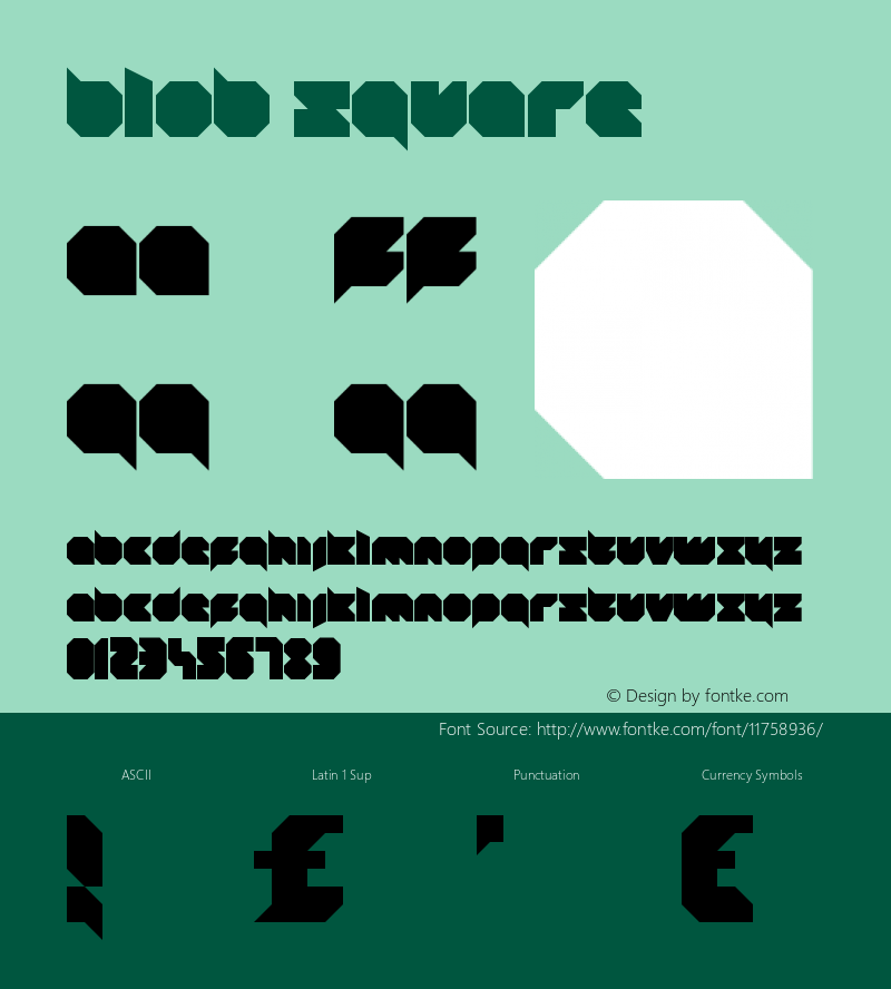 blob square Version 1.0 Font Sample