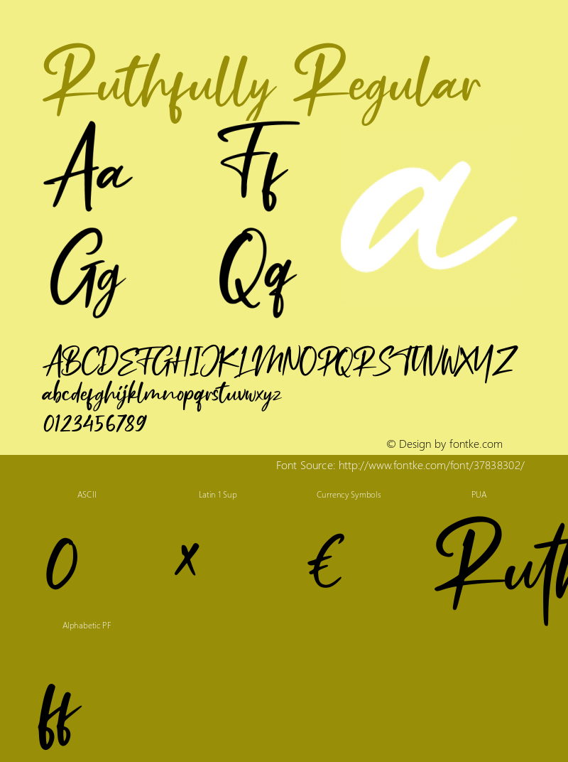 Ruthfully Version 001.000 Font Sample