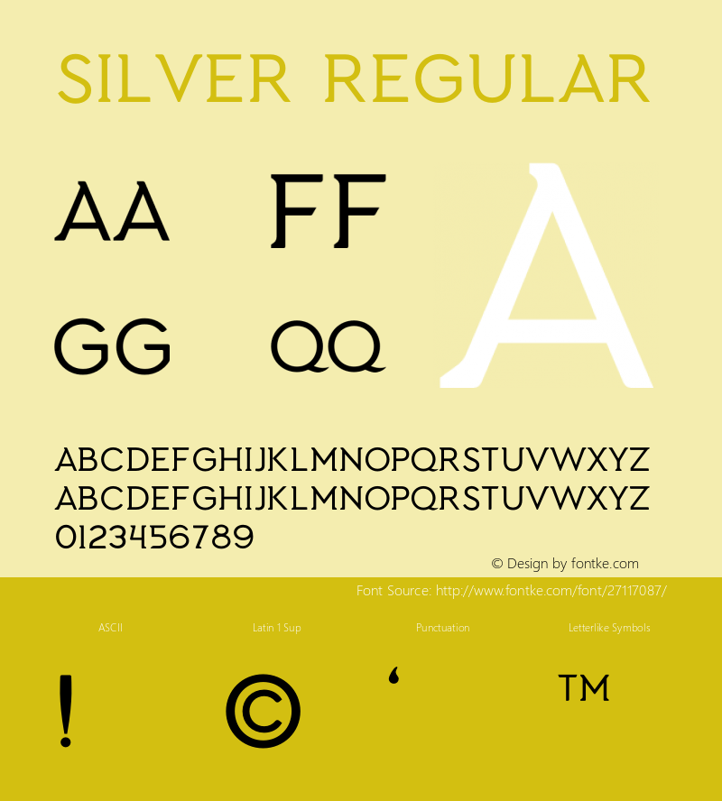 Silver Version 1.002;Fontself Maker 2.1.2 Font Sample