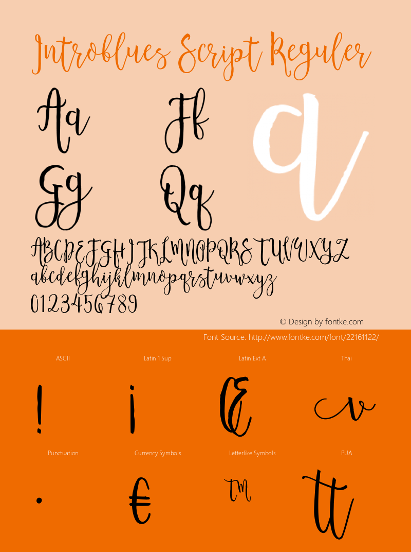 IntrobluesScript Version 001.001 Font Sample