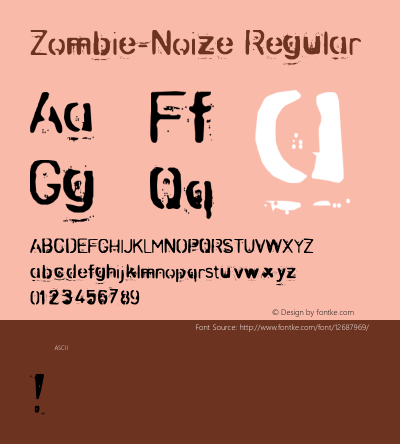 Zombie-Noize Regular 2000; 1.0, a zombie release Font Sample