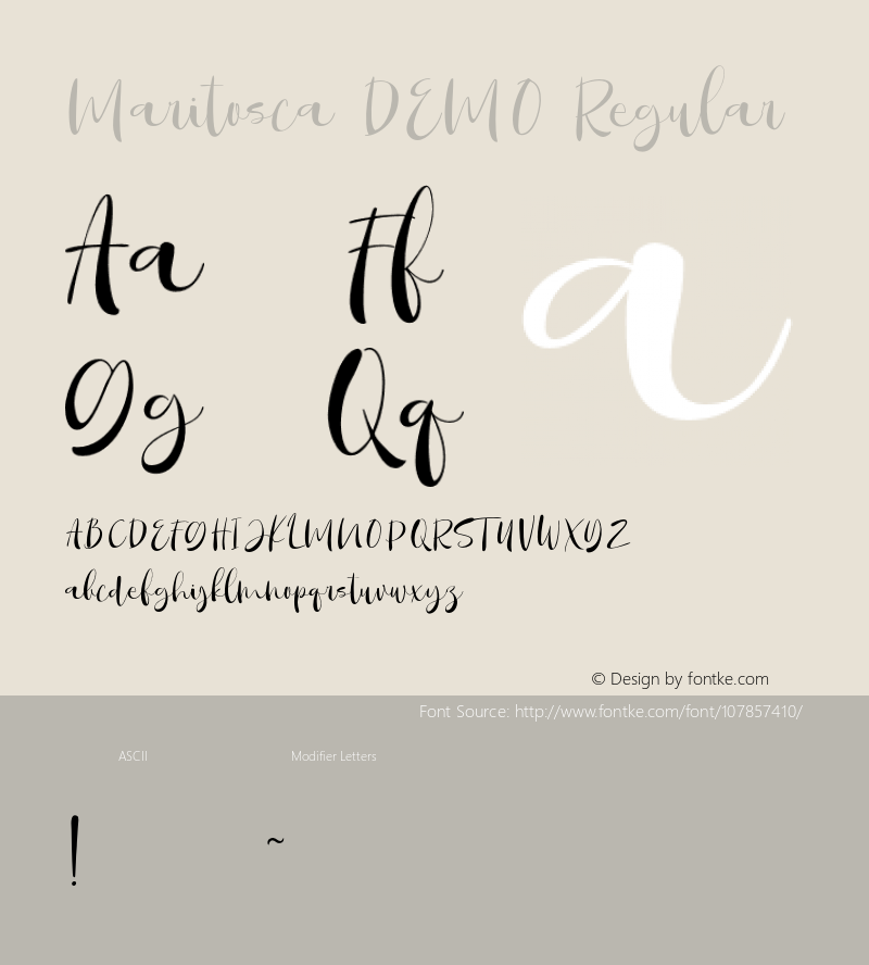 Maritosca DEMO-Regular Version 1.000 Font Sample