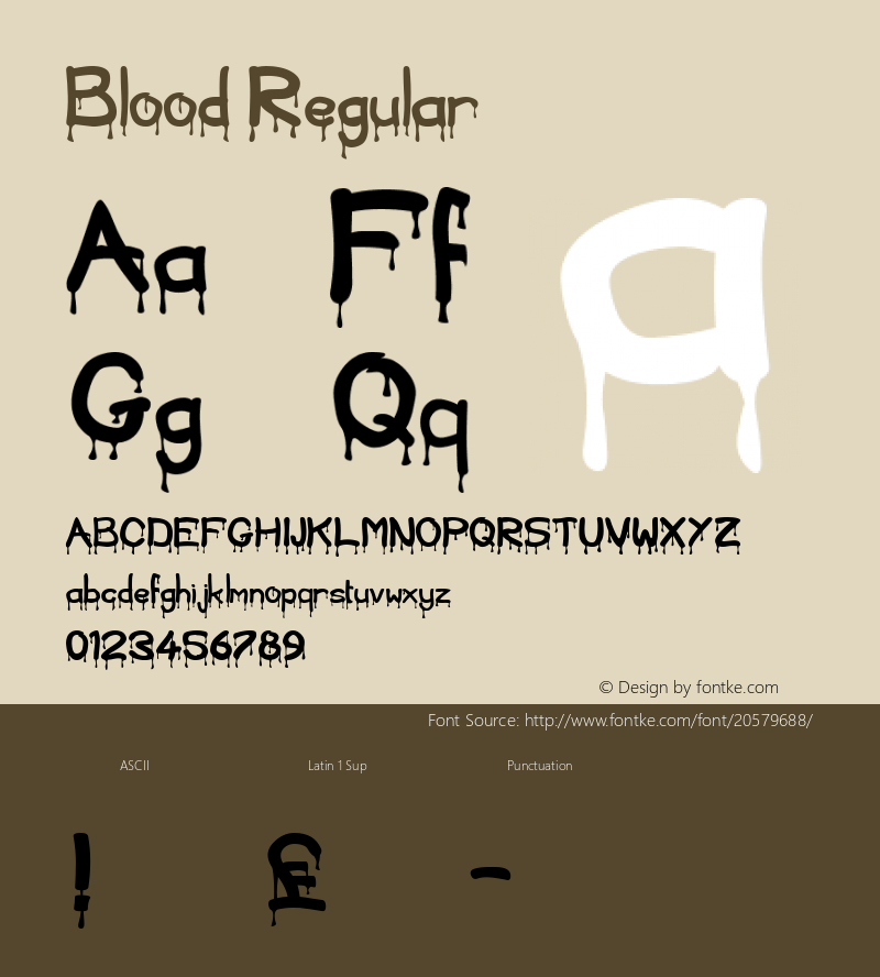 Blood Macromedia Fontographer 4.1 10/13/97 Font Sample