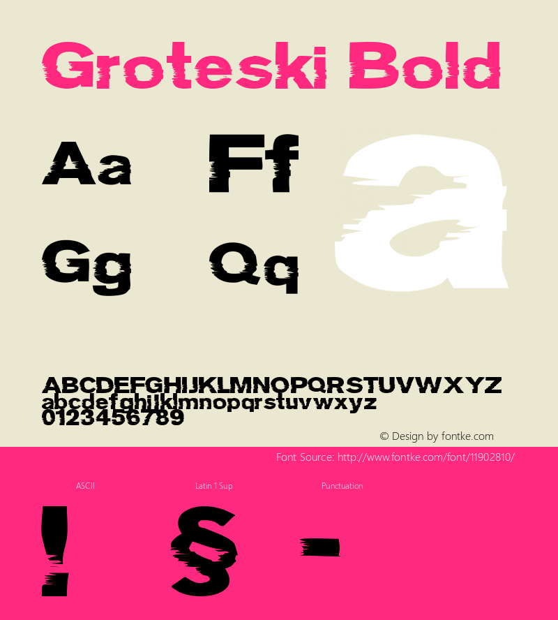 Groteski Bold Macromedia Fontographer 4.1.2 19.05.1999 Font Sample