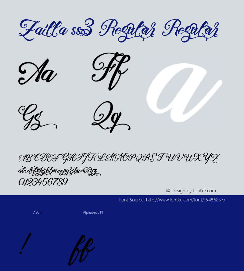 Zailla ss3 Regular Regular Version 1.000 Font Sample