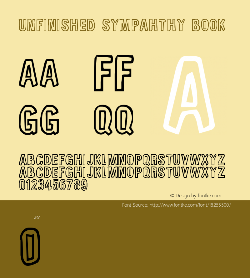 Unfinished Sympahthy Book Version 2 Font Sample