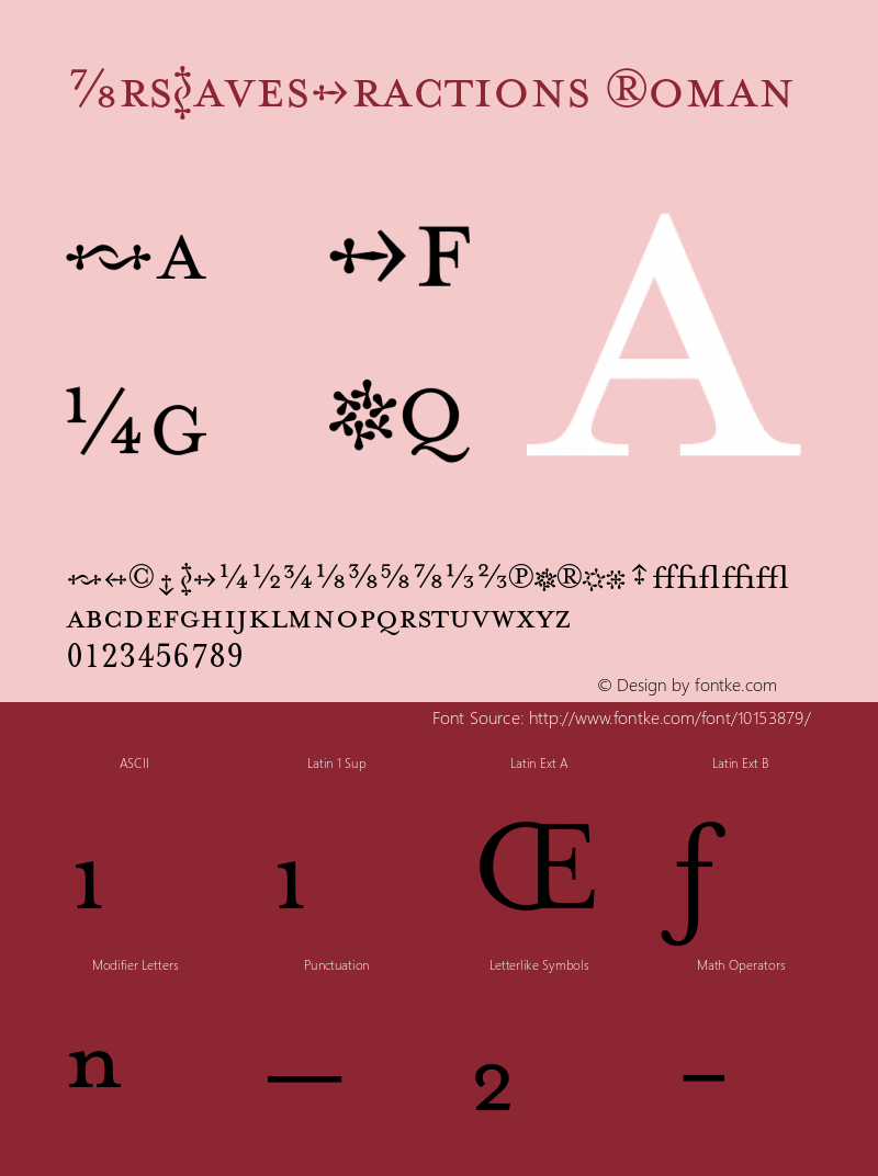 MrsEavesFractions Roman Version 1.00 Font Sample