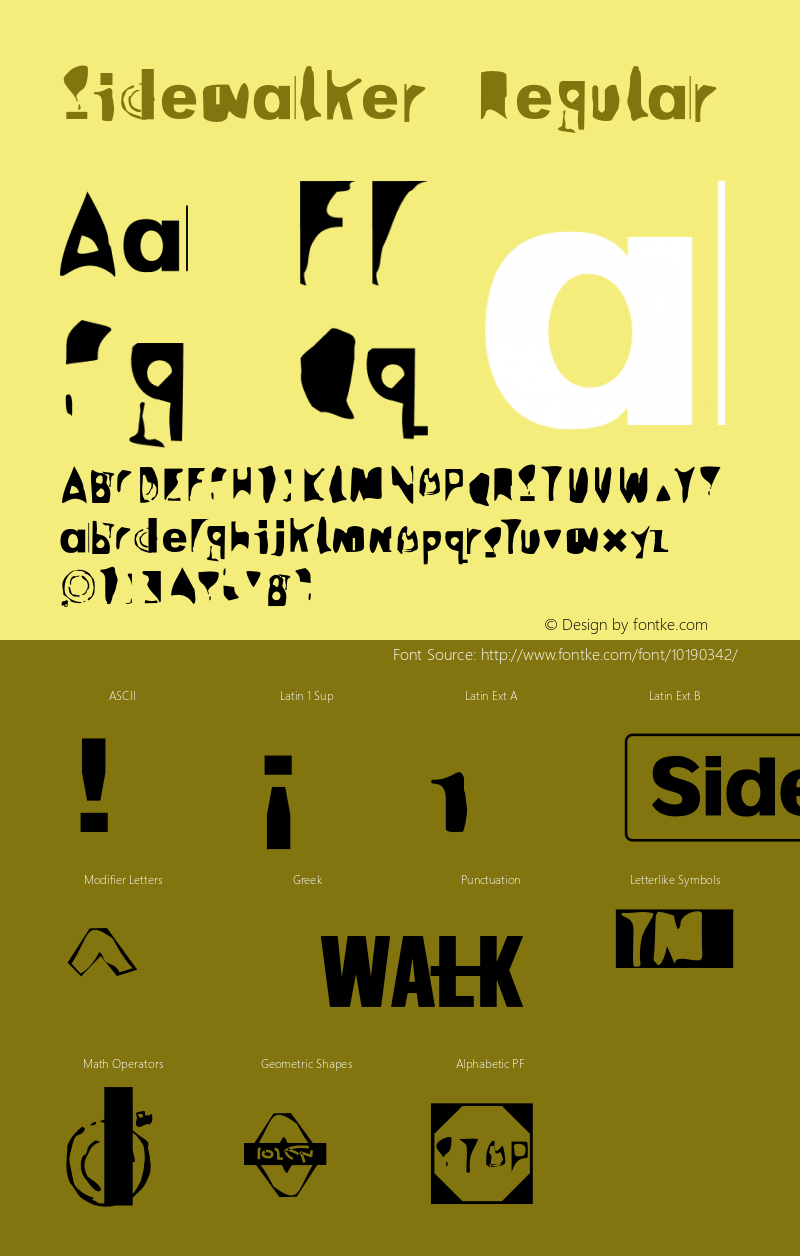 Sidewalker Regular 001.000 Font Sample