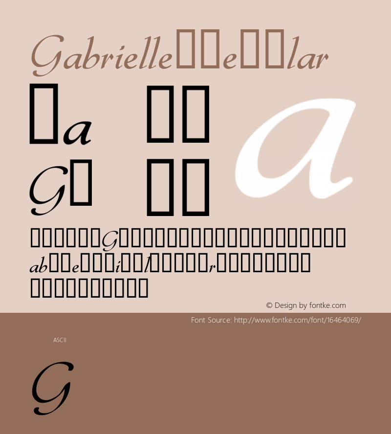 Gabrielle Regular 1.2 Font Sample