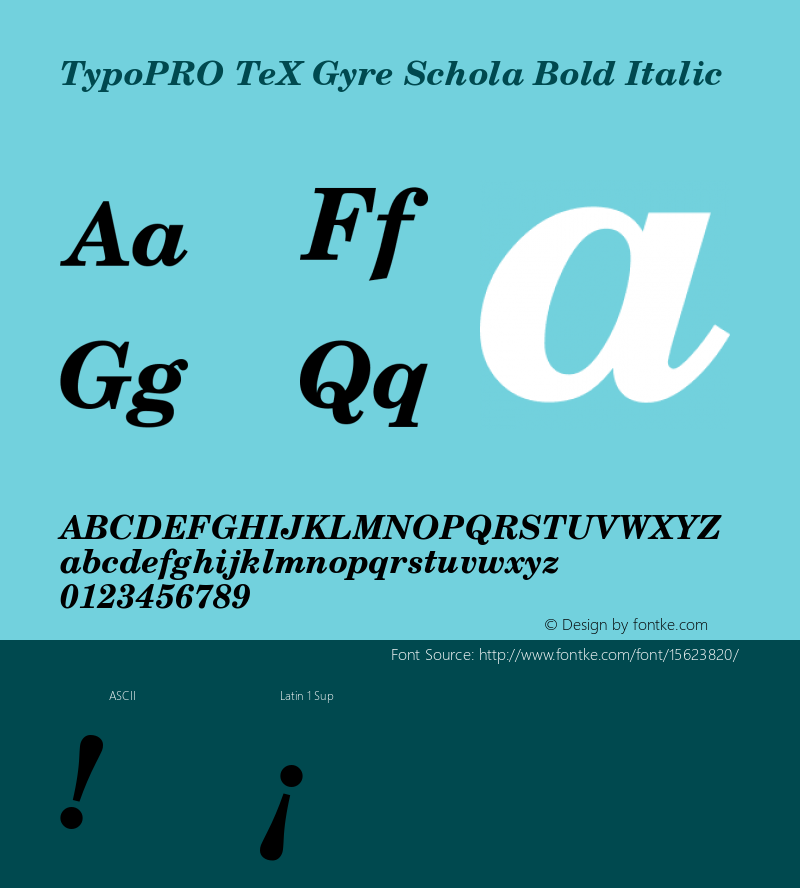 TypoPRO TeX Gyre Schola Bold Italic Version 2.005;PS 2.005;hotconv 1.0.49;makeotf.lib2.0.14853 Font Sample