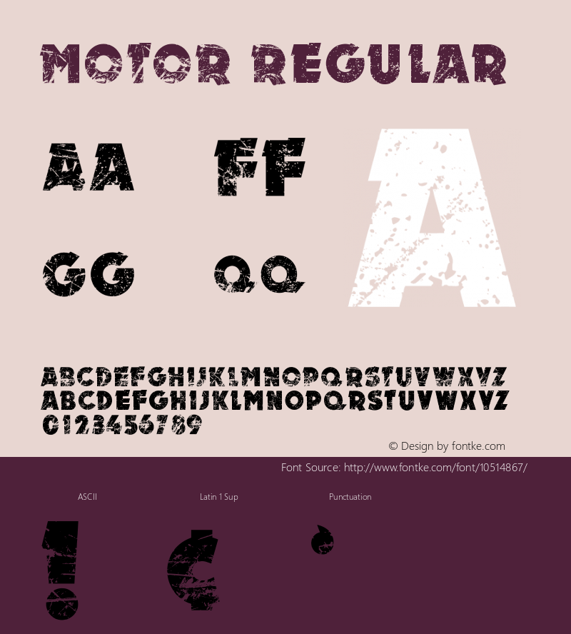 MOTOR Regular Version 1.00 2013 Font Sample