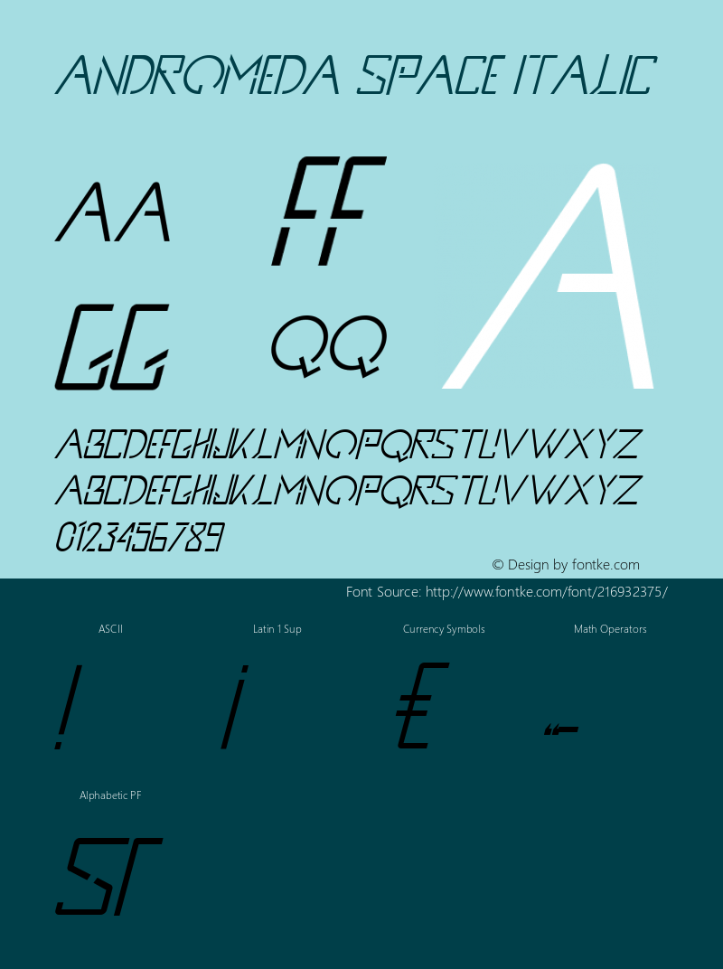 Andromeda Italic Version 1.000图片样张