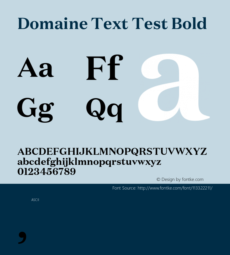 DomaineText-BoldTest Version 1.004;PS 1.000;hotconv 16.6.54;makeotf.lib2.5.65590;0 Font Sample