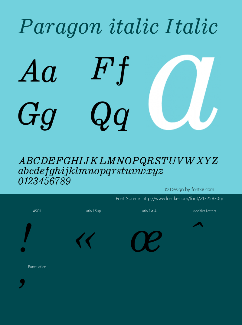 Paragonitalic-Regular Version 1.000图片样张