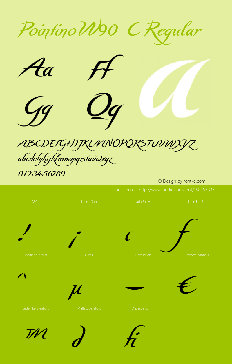 PointinoW90-C Regular Version 1.00 Font Sample