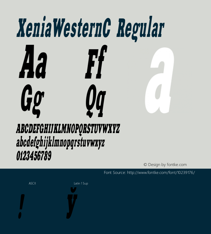 XeniaWesternC Regular 001.000 Font Sample