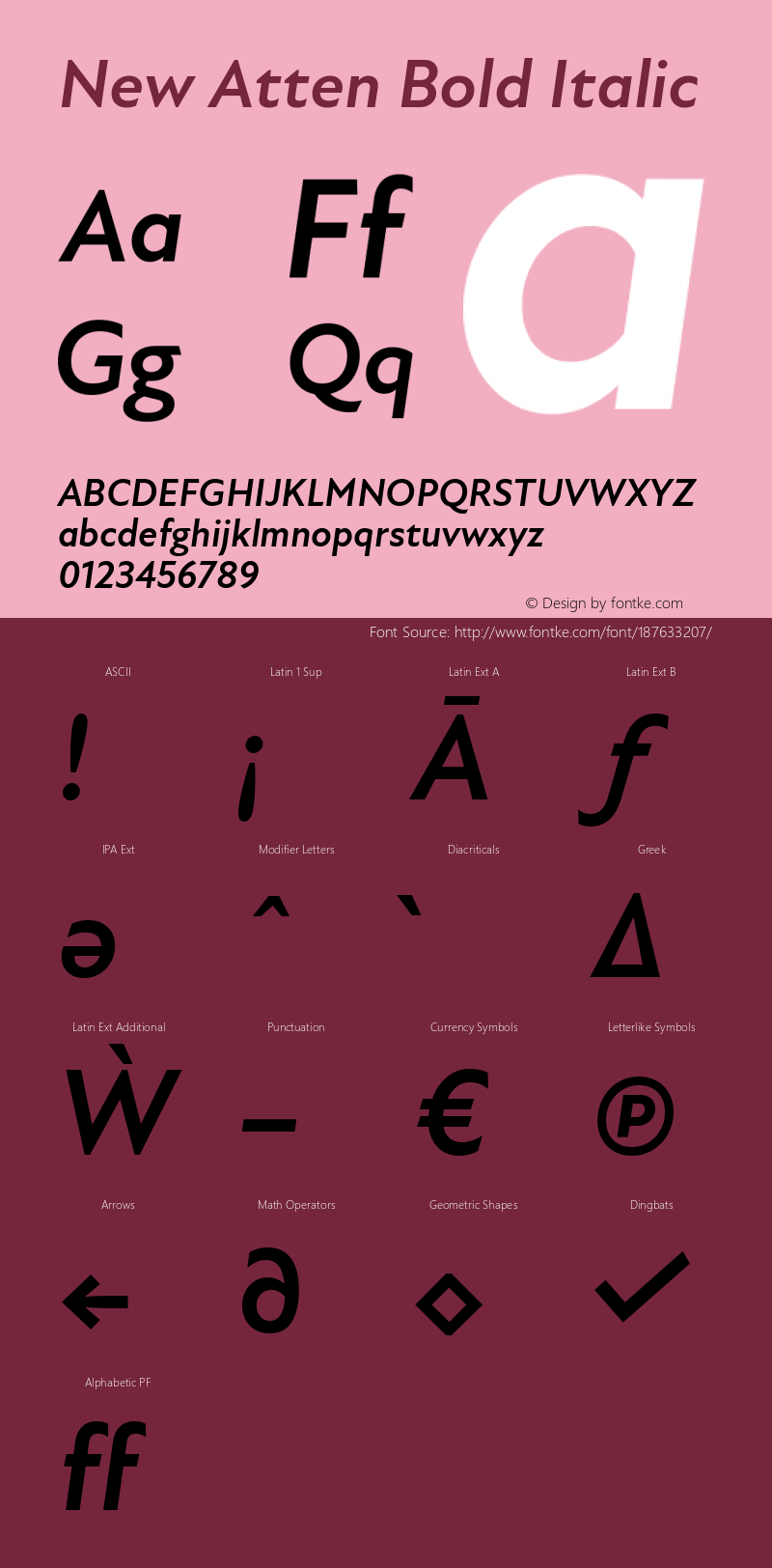 New Atten Bold Italic Version 1.101图片样张