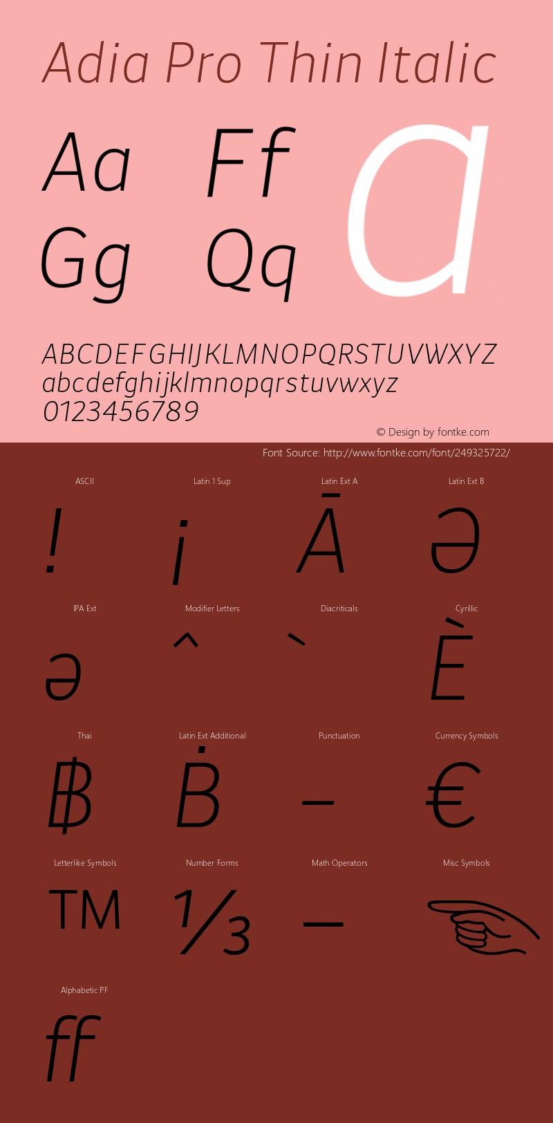 Adia Pro Thin Italic Version 1.000图片样张