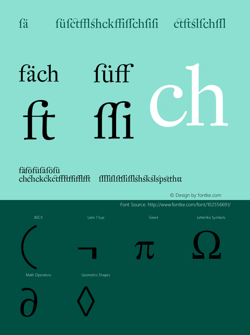 DTL Fleischmann D Regular Alt Version 001.000 Font Sample