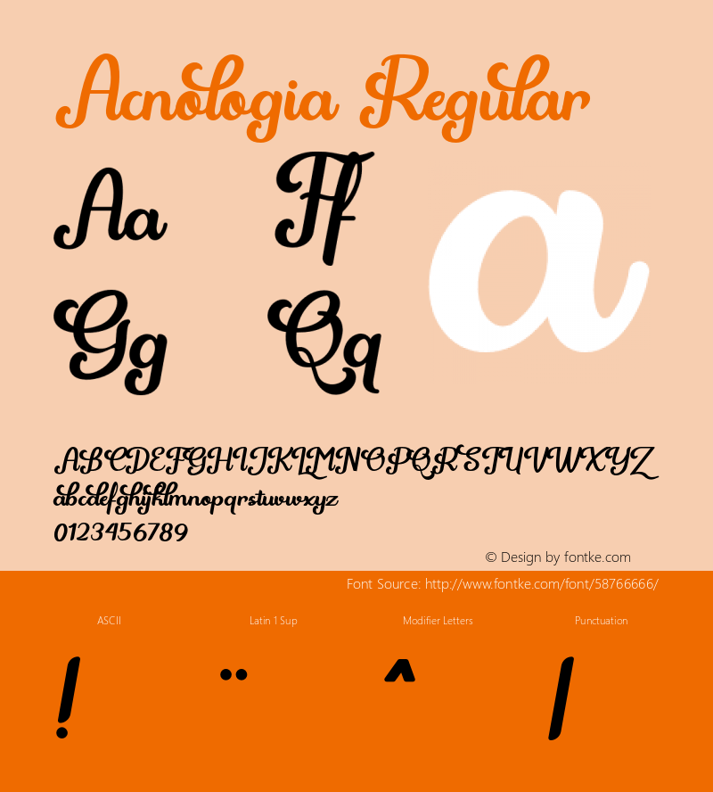 Acnologia Version 1.000;PS 001.001;hotconv 1.0.56 Font Sample