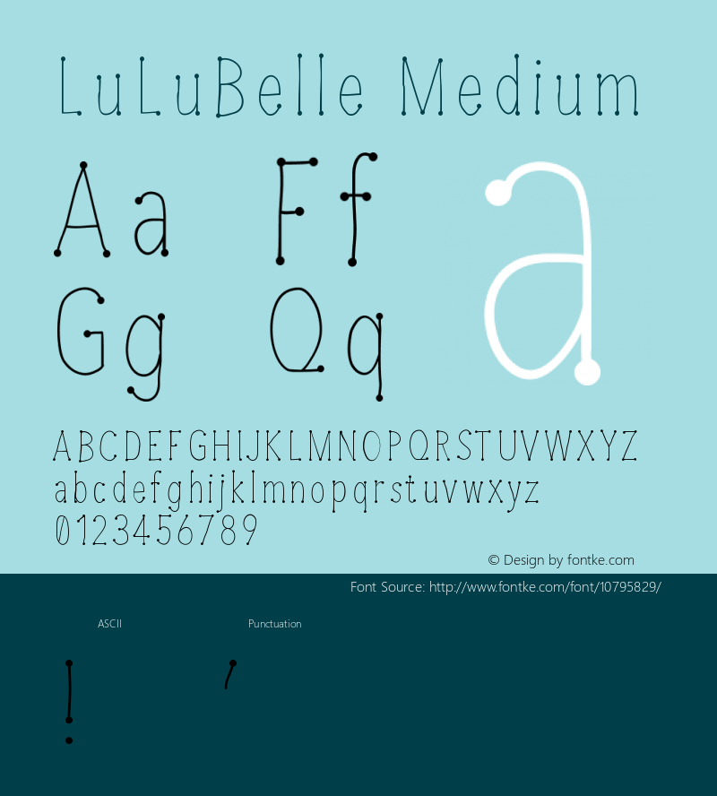 LuLuBelle Medium Version 001.000 Font Sample