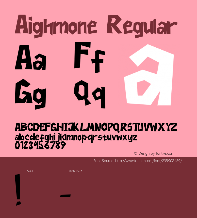 Aighmone Version 1.00;July 20, 2021;FontCreator 12.0.0.2525 64-bit图片样张