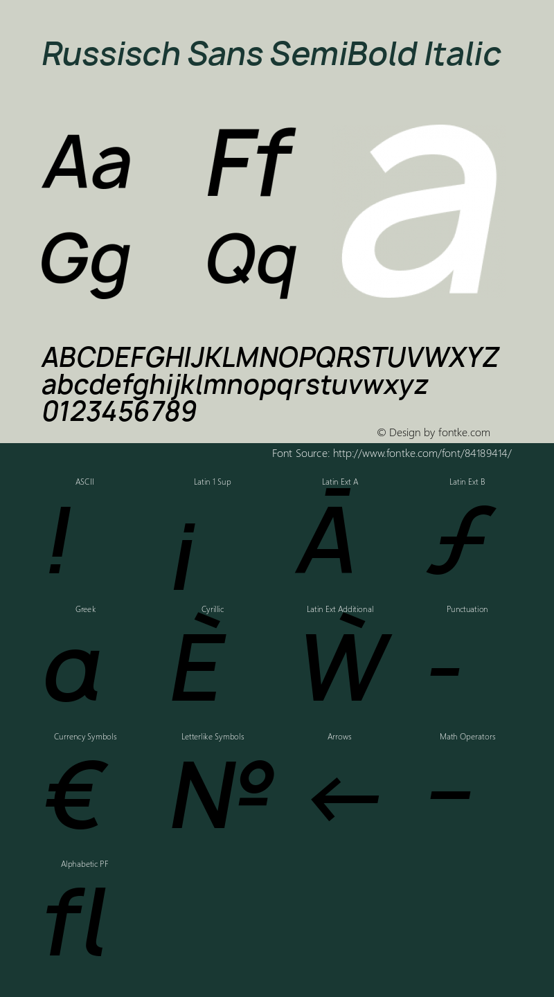 Russisch Sans SemiBold Italic Version 2.00;September 8, 2020;FontCreator 13.0.0.2681 64-bit; ttfautohint (v1.8.3) Font Sample