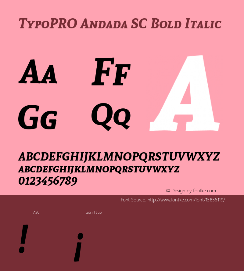 TypoPRO Andada SC Bold Italic Version 1.003 Font Sample