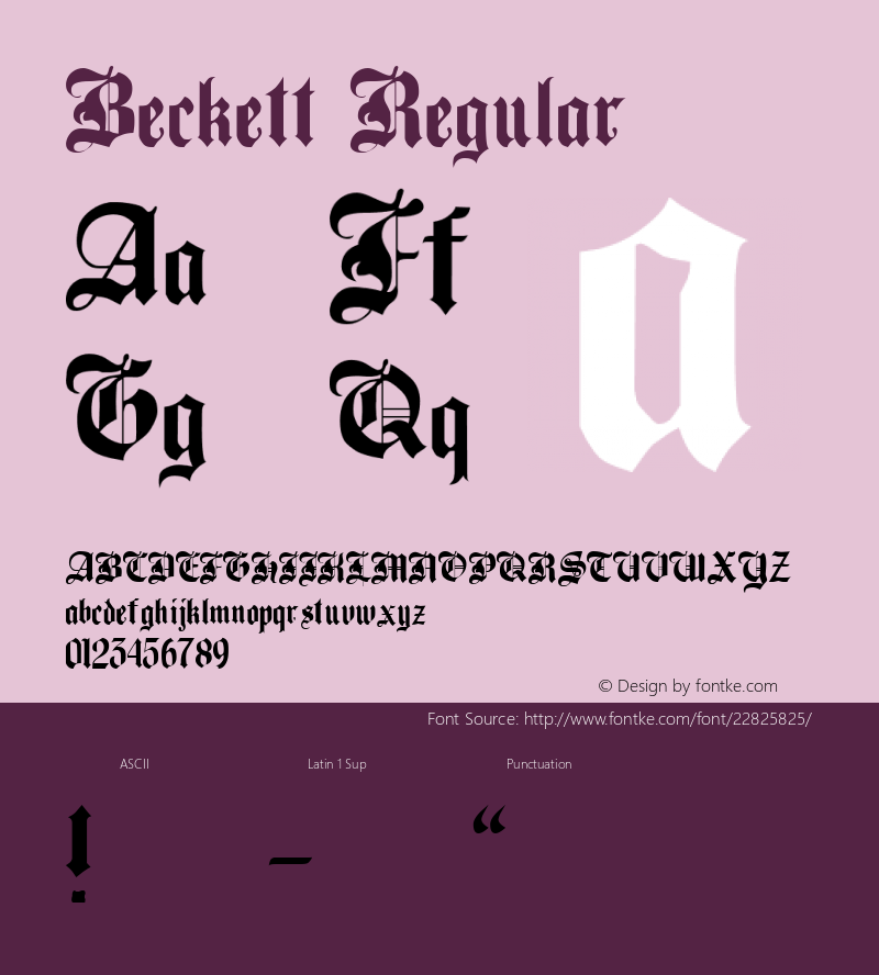 Beckett Regular Altsys Metamorphosis:10/6/94 Font Sample