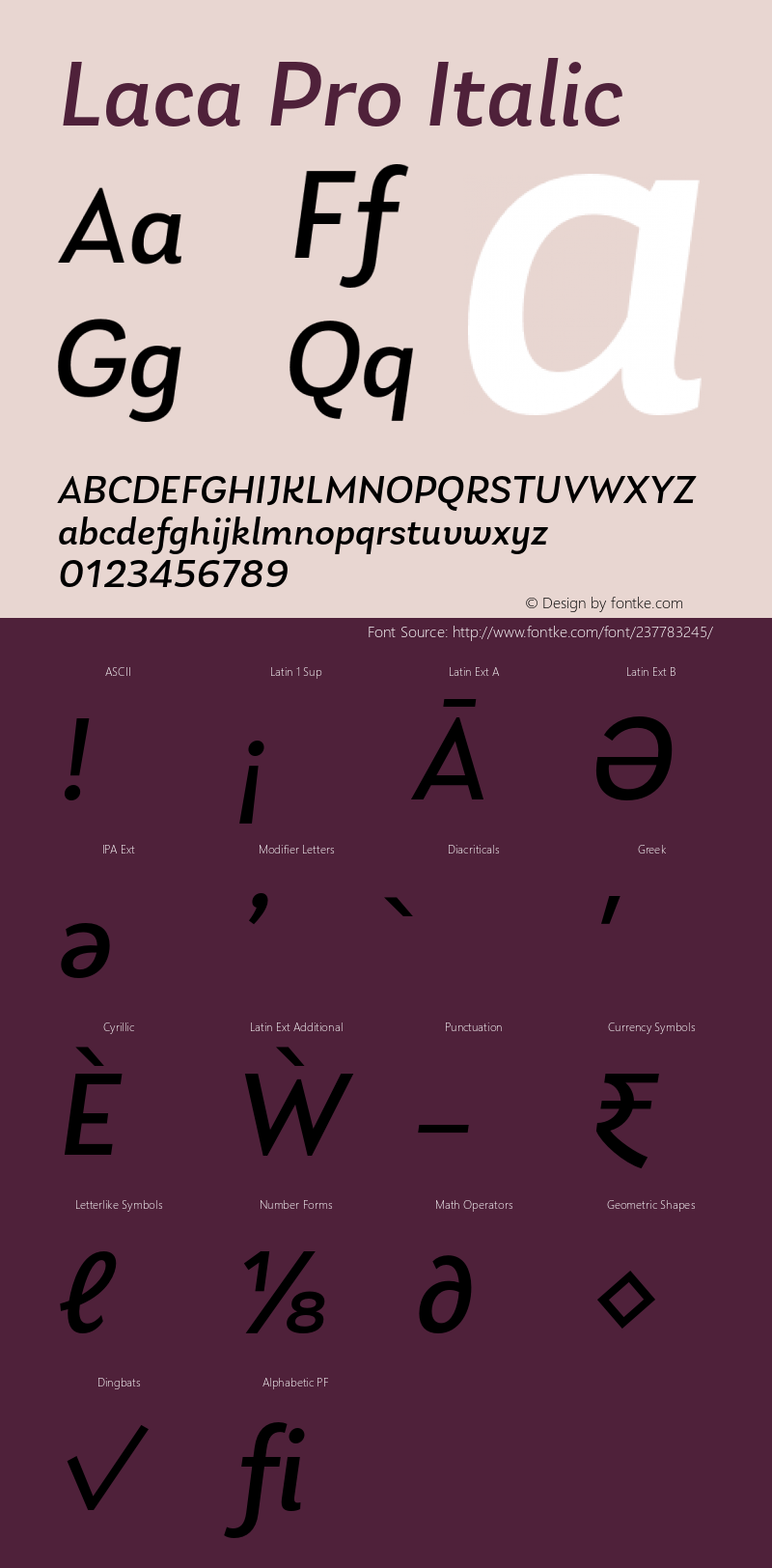 Laca Pro Italic Version 1.007图片样张