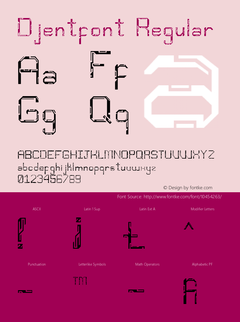 Djentfont Regular Version 1.000 Font Sample