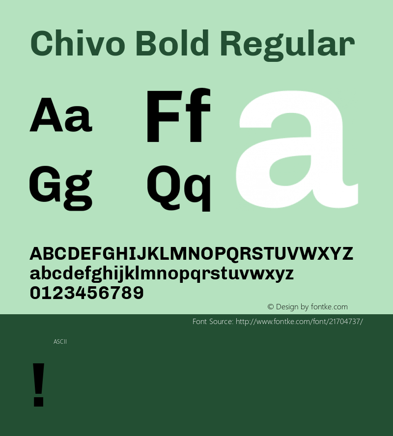 ChivoBold Version 1.0 Font Sample