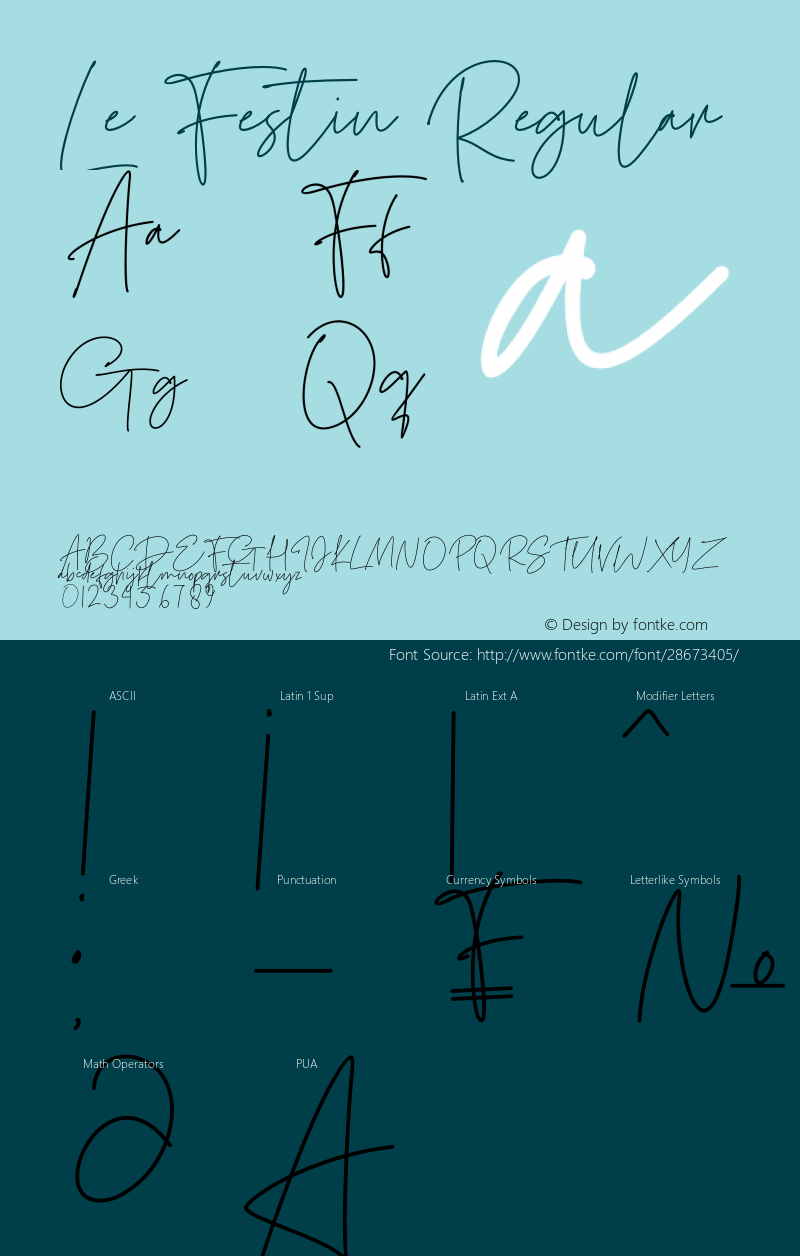 Le Festin Version 1.00;March 3, 2019;FontCreator 11.5.0.2427 64-bit Font Sample