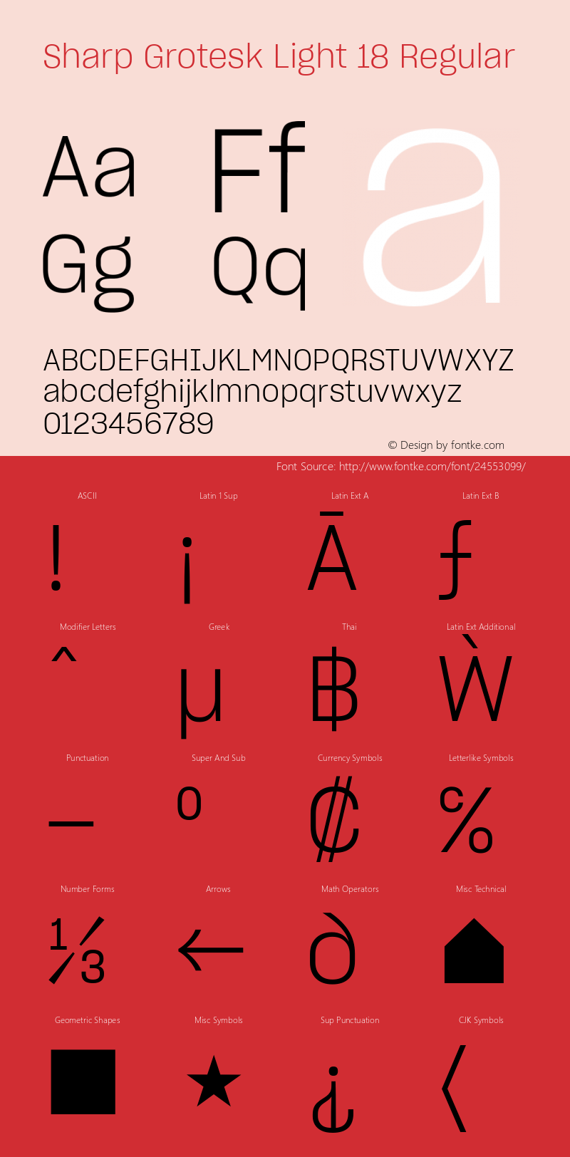 Sharp Grotesk Light 18 Regular Version 1.001;PS 0.000;hotconv 16.6.51;makeotf.lib2.5.65220 Font Sample