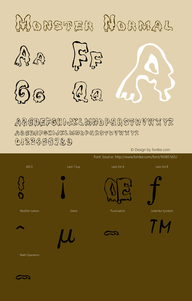 Monster Normal Altsys Fontographer 4.1 5/24/96 Font Sample