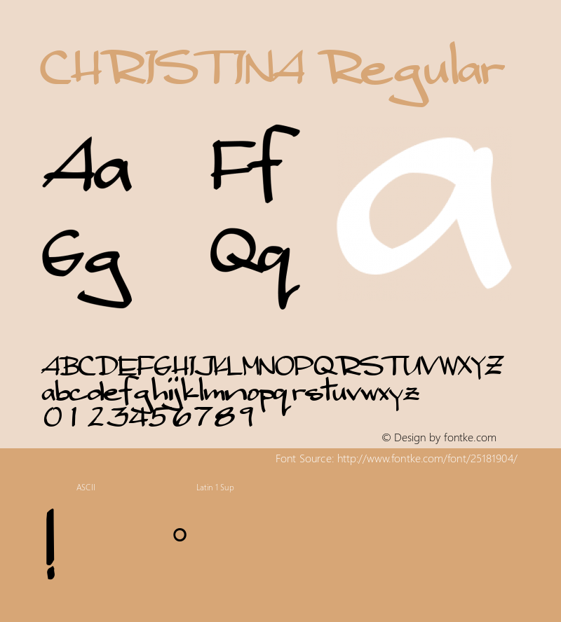 CHRISTINA Regular Altsys Metamorphosis:1/25/97 Font Sample