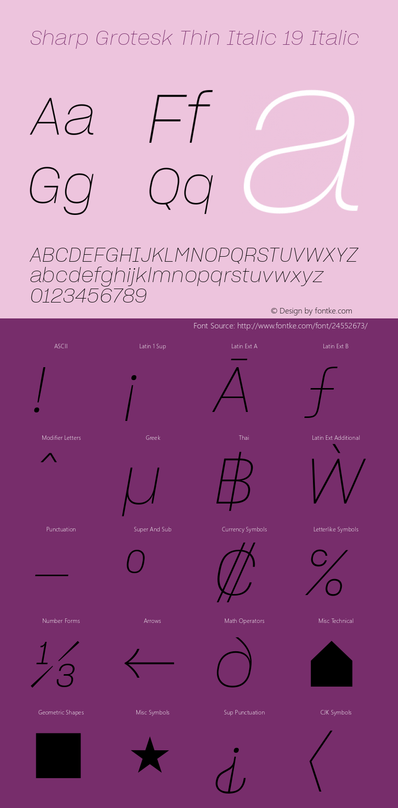 Sharp Grotesk Thin Italic 19 Regular Version 1.001;PS 1.000;hotconv 16.6.51;makeotf.lib2.5.65220 Font Sample