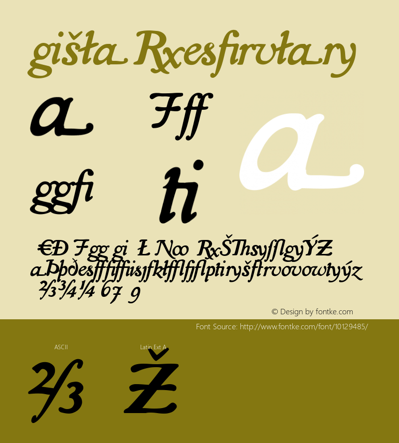 Isla Regular Version 001.000 Font Sample