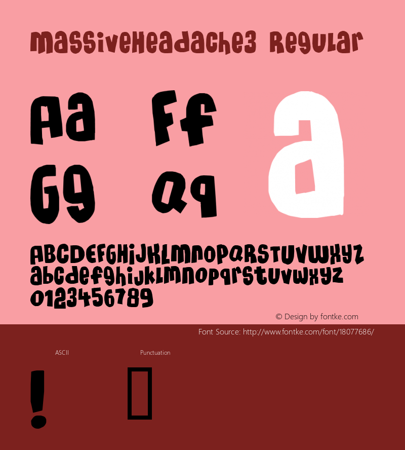 MassiveHeadache3 Regular 2 Font Sample