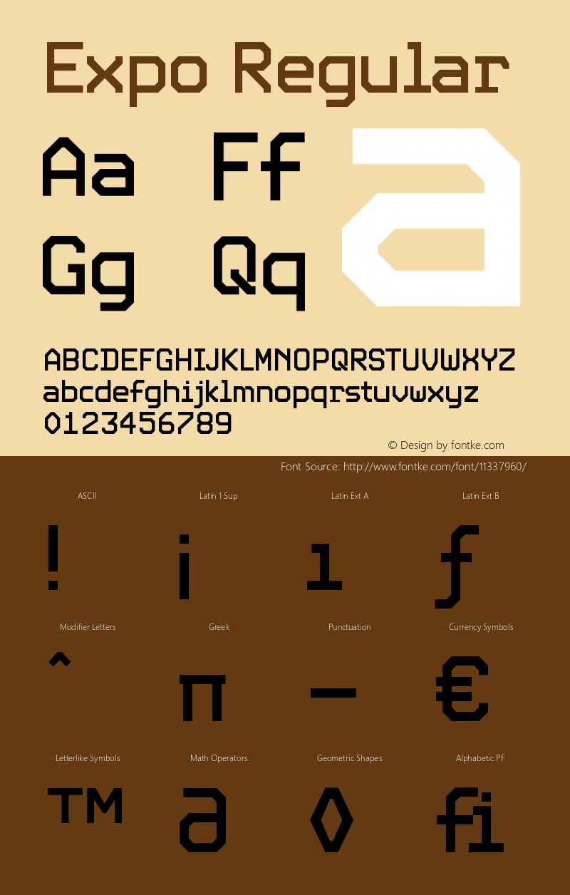 Expo Regular Version 001.000 Font Sample