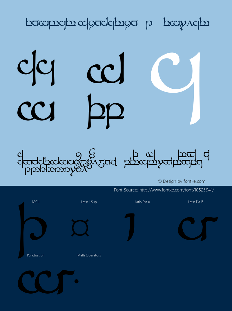 Tengwar Sindarin-1 Regular Version 1.0 Font Sample