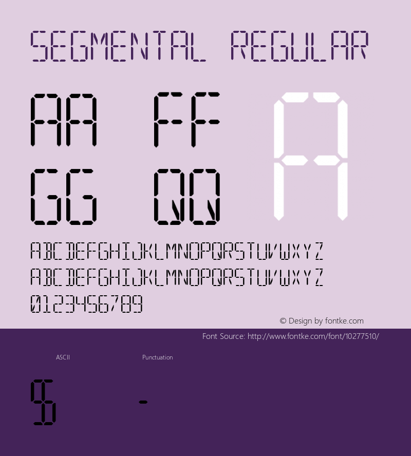 Segmental Regular Version 1.000 Font Sample