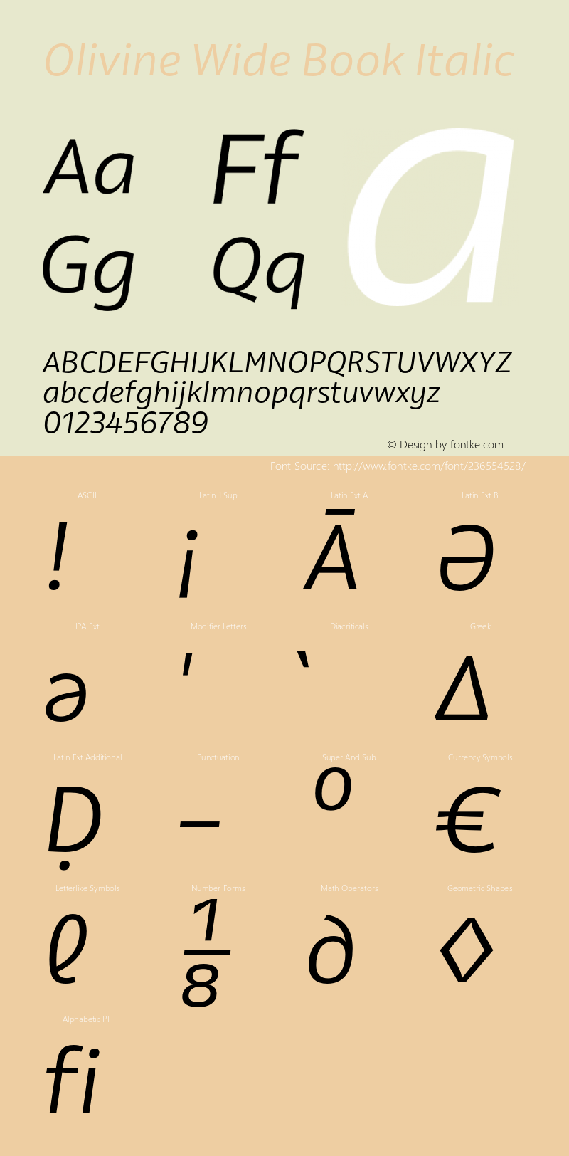 Olivine Wide Book Italic Version 1.000;PS 001.000;hotconv 1.0.88;makeotf.lib2.5.64775图片样张