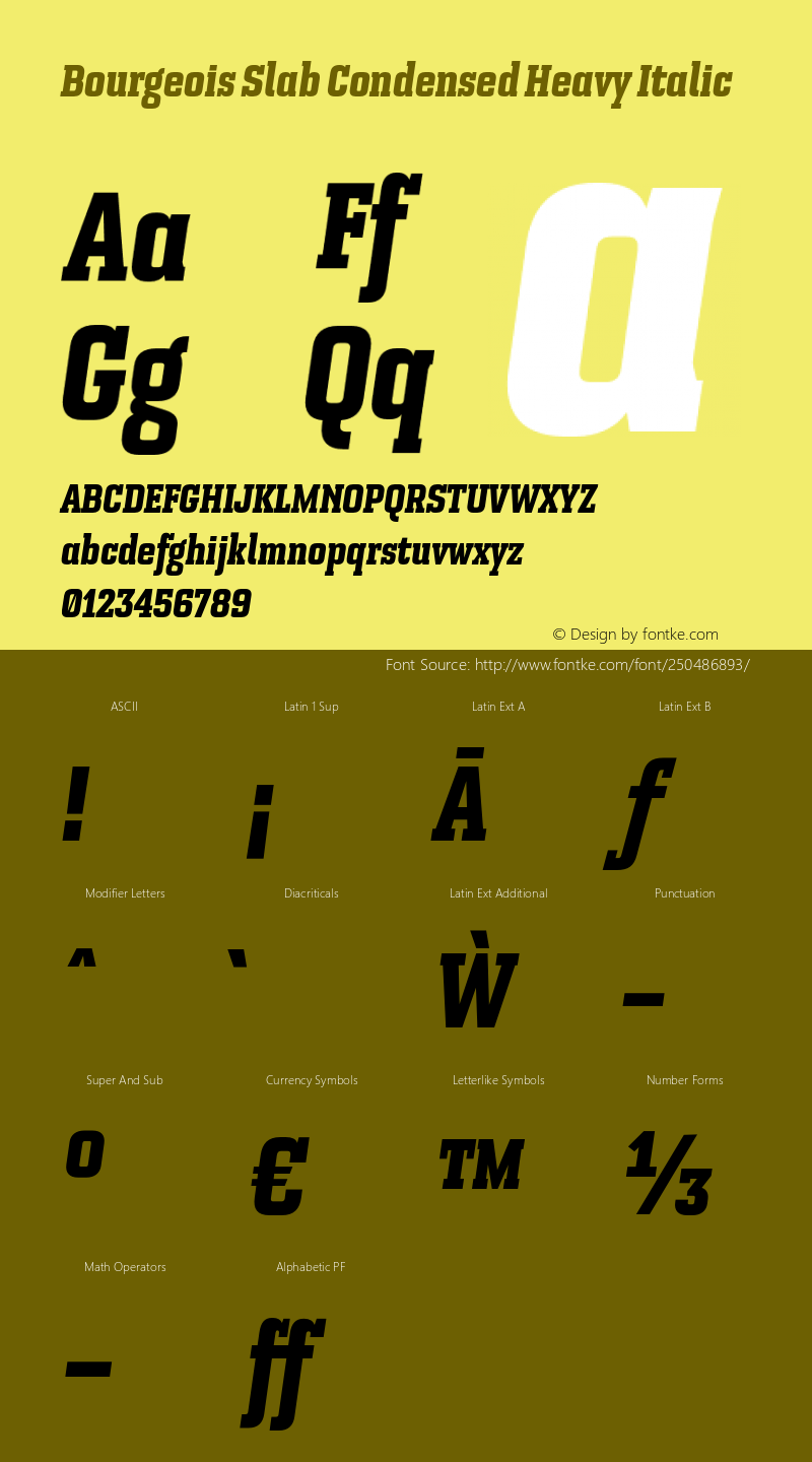 Bourgeois Slab Condensed Heavy Italic Version 1.000;PS 001.000;hotconv 1.0.88;makeotf.lib2.5.64775图片样张