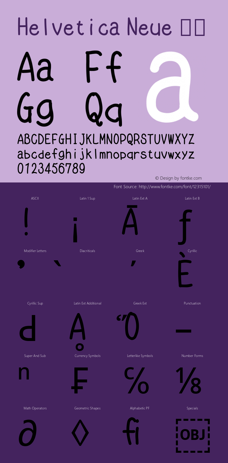 Helvetica Neue 瘦体 10.0d35e1 Font Sample