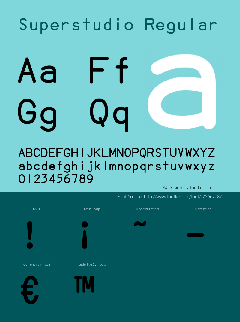 Superstudio Regular Version 1.001 Font Sample