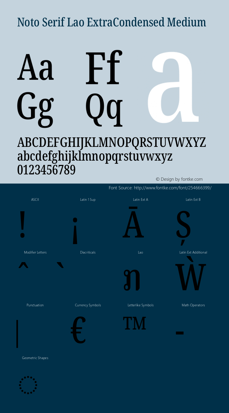 Noto Serif Lao ExtraCondensed Medium Version 2.003图片样张