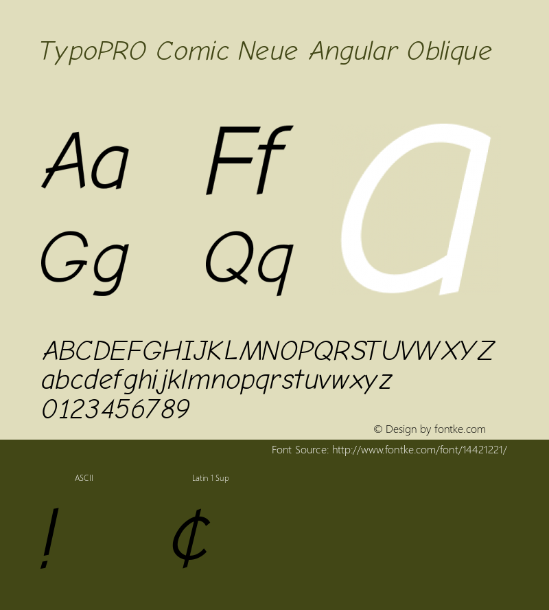 TypoPRO Comic Neue Angular Oblique Version 1.000 Font Sample